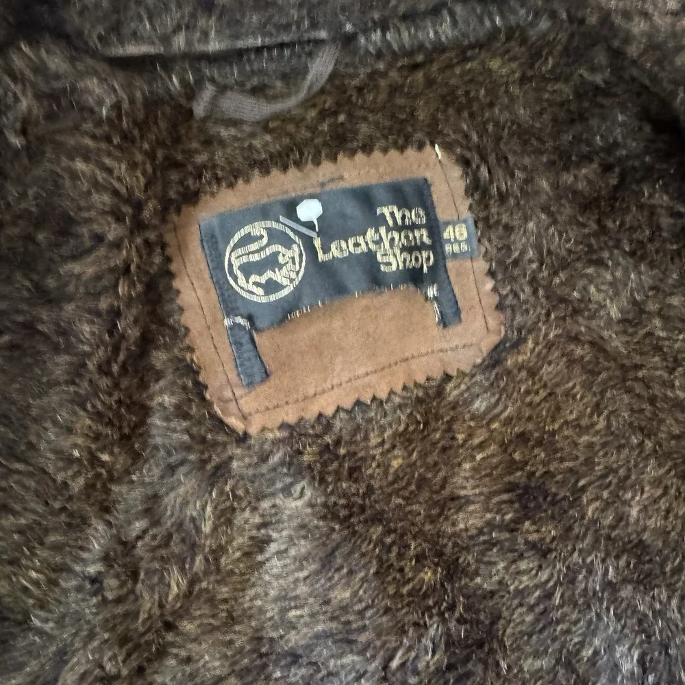 The Leather Shop Fur Lined Coat Sz 46 FAIR
